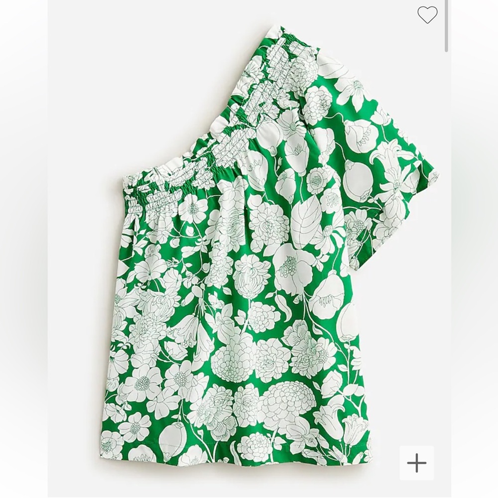 Smocked One Shoulder Blouse (Kelly Floral)